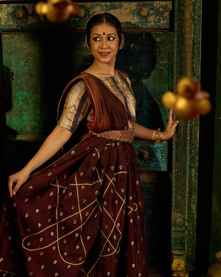 Home saree pongal maroon