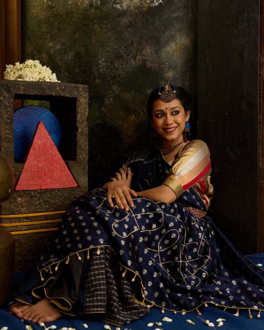 Home saree pongal blue