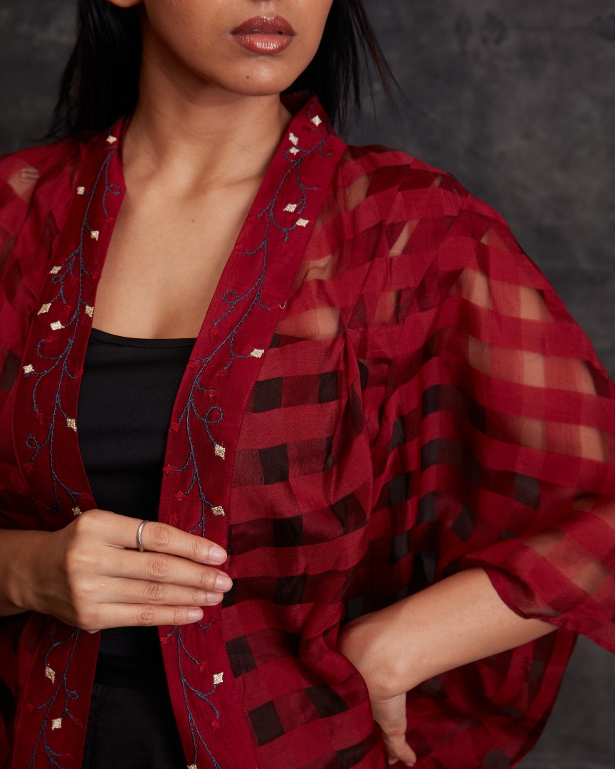 Home wrap red check